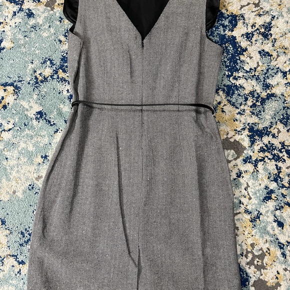Classy Wool Lined Dress with Vegan Leather Flutter Sleeve - Picture 5 of 5